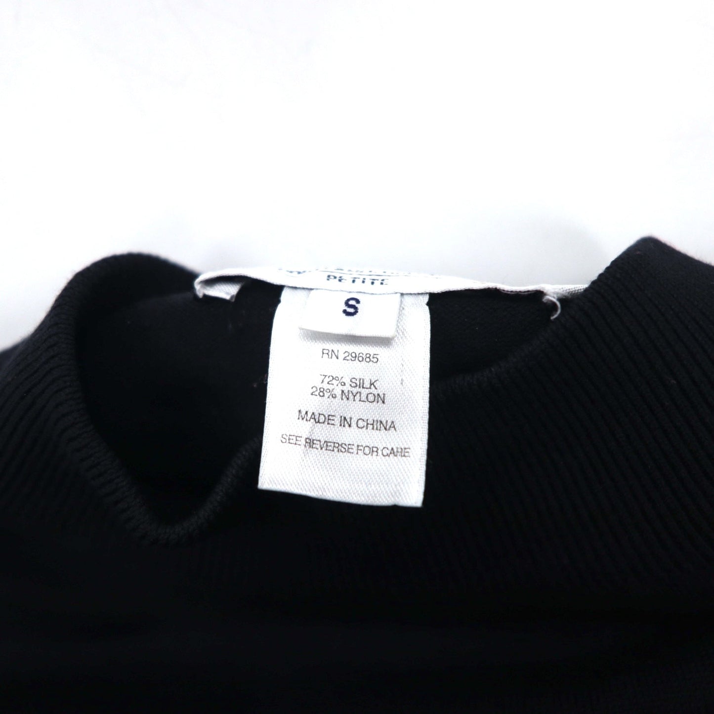 PENDLETON High-Neck Silk Knit Sweater, Size S, Black, Nylon