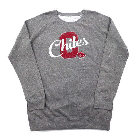 Chiles ビッグサイズ カレッジプリント スウェット XL グレー コットン 裏起毛 フットボール