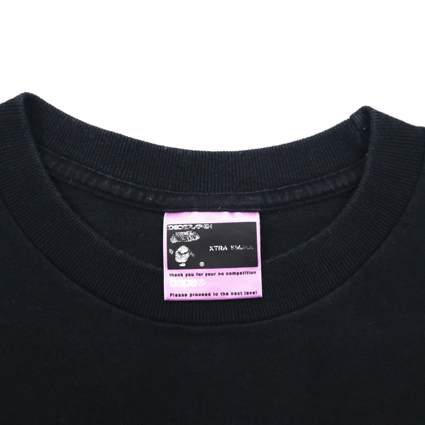 A Bathing Ape Logo Print T-Shirt, XS, Black, Cotton, Double-Sided Print, Made in Japan