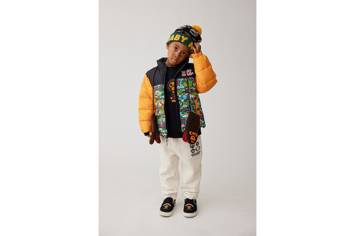 BAPE BABY MILO BLOCK CREWNECK SWEATSHIRT