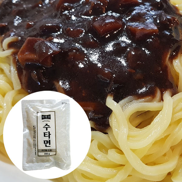 【珍味党】手打 ジャジャン麺（麺のみ） 180g  韓国風もちもち麺