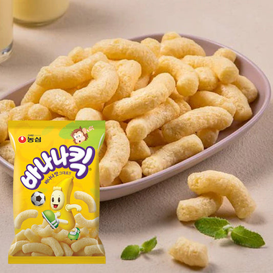 【農心】バナナキック 75g ふわふわ バナナ味 スナック 韓国お菓子