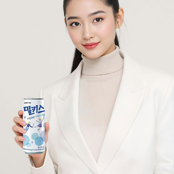 【ロッテ】ミルキス240ml（缶）韓国炭酸飲料 ミルクソーダ クリーミー 甘さ爽快