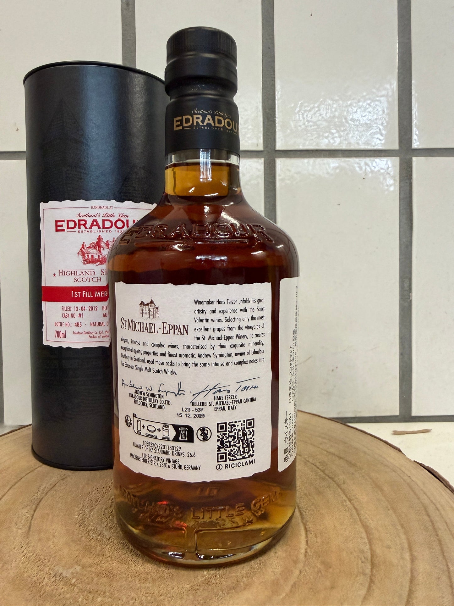 エドラダワー 11年 ファーストフィル メルローカスク カスク#1　Edradour 2012/2023 1st fill merlot cask cask #1 48.2%
