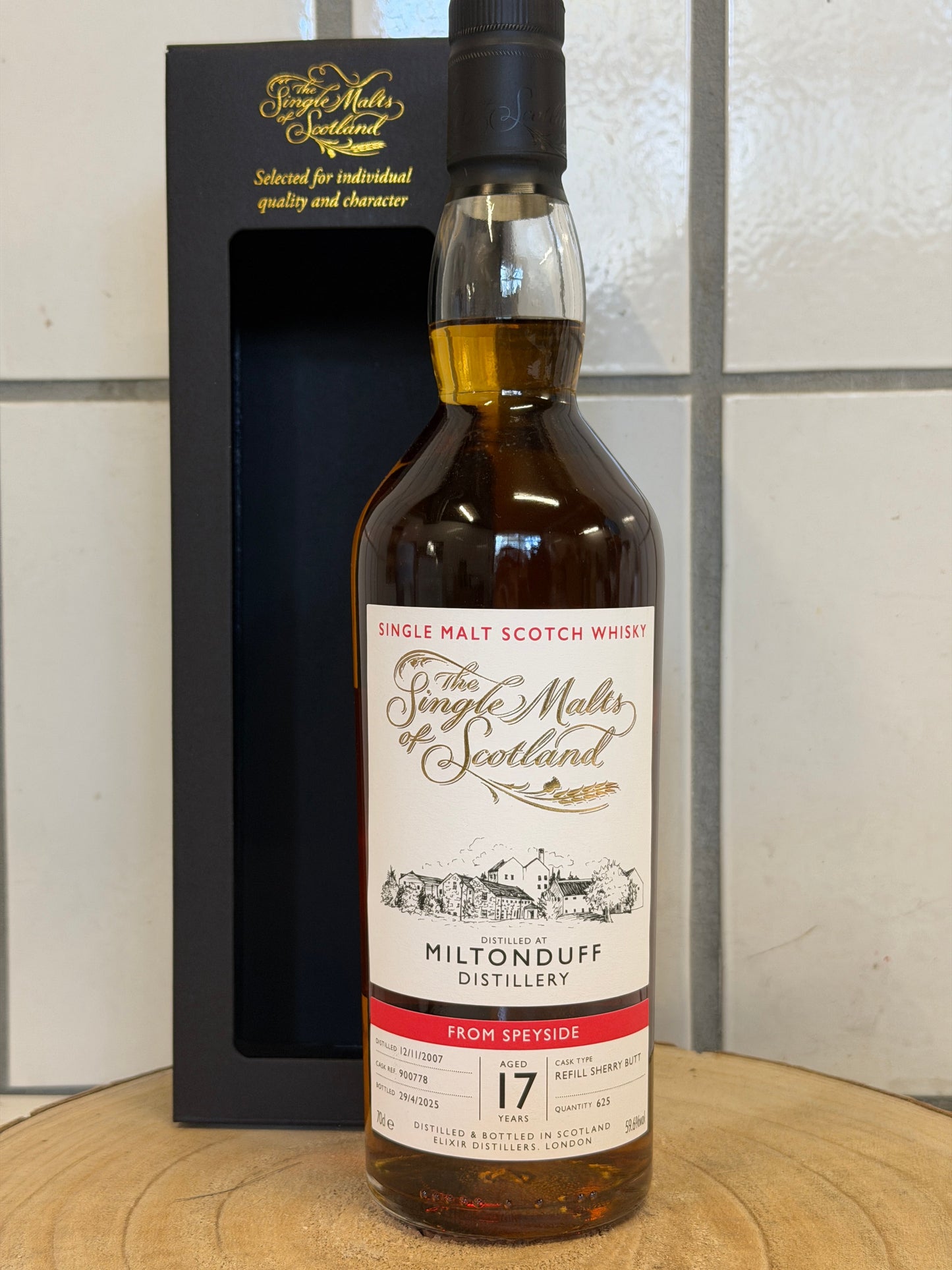 The Single Malts of Scotland Miltonduff 17 Year Old Refill Sherry Butt #900778