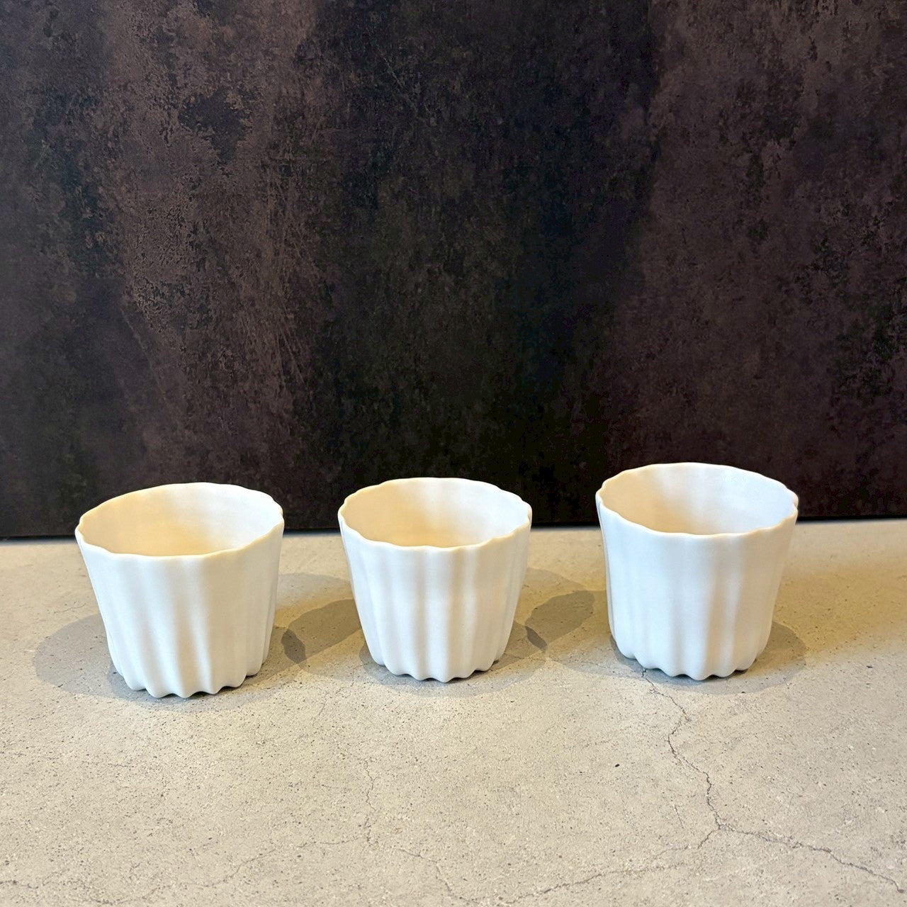 カヌレ茶器 茶杯　白【FK14】