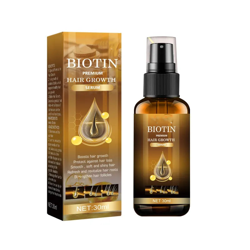 Biotin Hair Growth Spray - Strengthening Formula with Castor Oil, Ginseng & Ginger Root Extract (30ml)