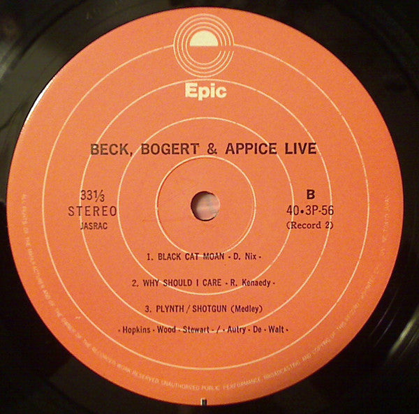 Beck, Bogert & Appice - Beck, Bogert & Appice Live (2xVinyl, LP, Album, Reissue) Very Good Plus (VG+) / Very Good (VG)