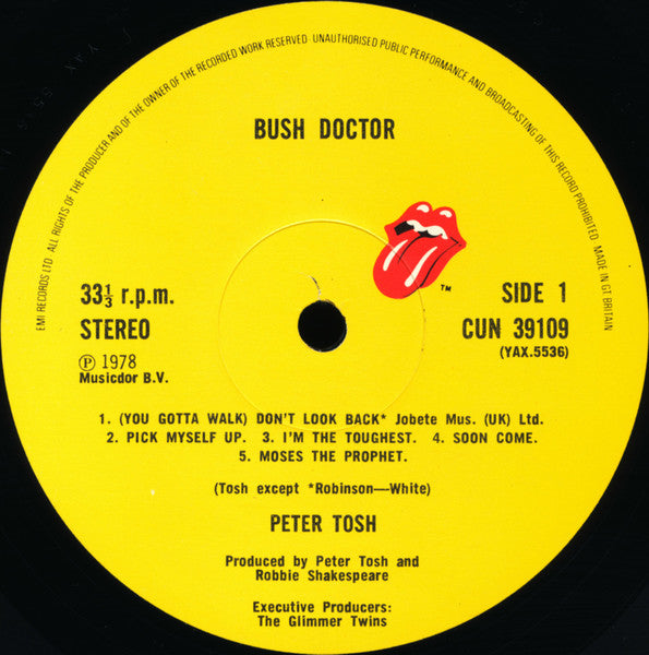 Peter Tosh - Bush Doctor (Vinyl, LP, Album, Stereo) Very Good Plus (VG+) / Very Good Plus (VG+)