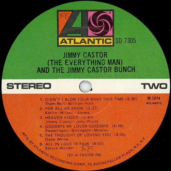 Jimmy Castor - Jimmy Castor (The Everything Man) And The Jimmy Castor Bunch (Vinyl, LP, Album) Good Plus (G+) / Very Good (VG)