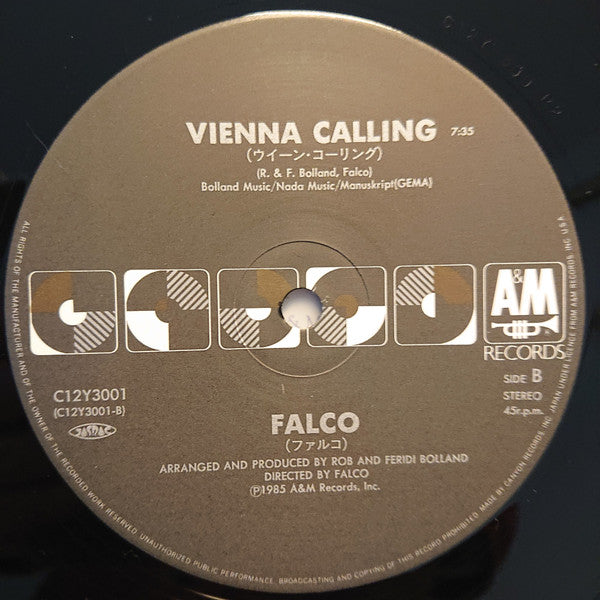 Falco - Rock Me Amadeus / Vienna Calling (Vinyl, 12", Single) Very Good Plus (VG+) / Very Good Plus (VG+)