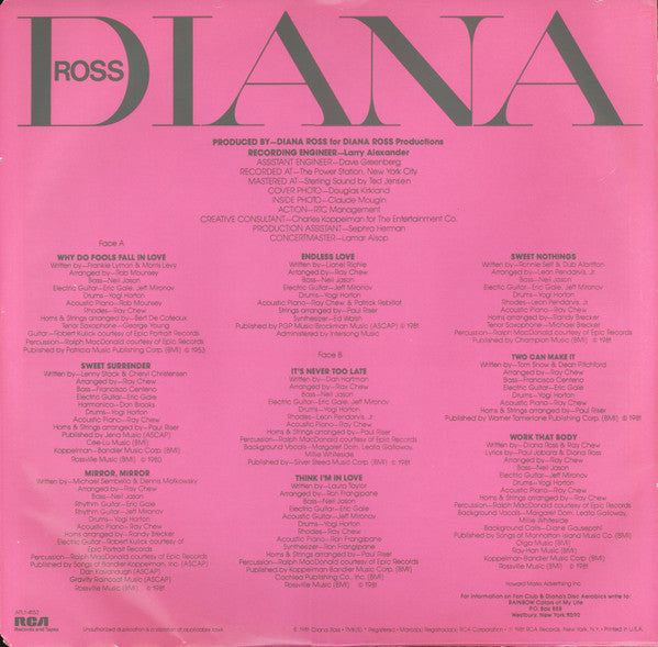 Diana Ross - Why Do Fools Fall In Love (Vinyl, LP, Album, Stereo) Good Plus (G+) / Very Good (VG)