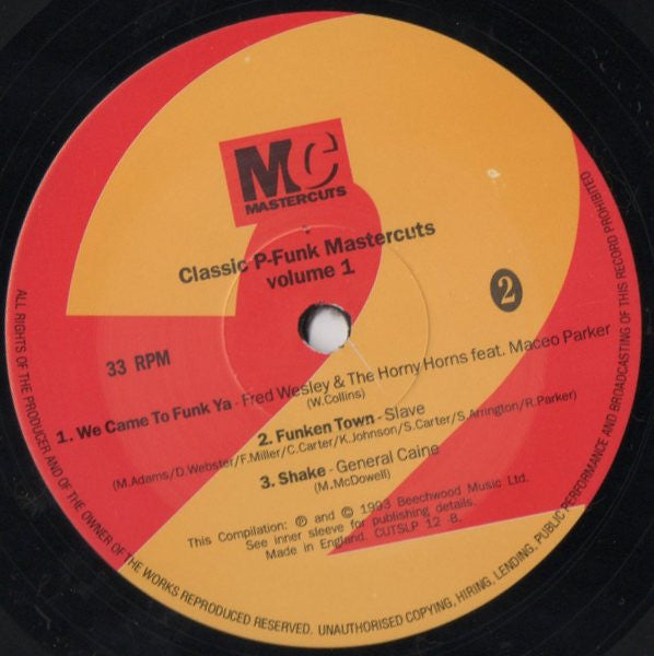Various - Classic P-Funk Mastercuts Volume 1 (2xVinyl, LP, Compilation) Very Good (VG) / Very Good Plus (VG+)