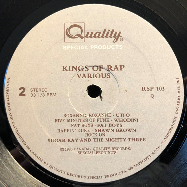 Various - Kings Of Rap (Vinyl, LP, Compilation) Very Good Plus (VG+) / Near Mint (NM or M-)