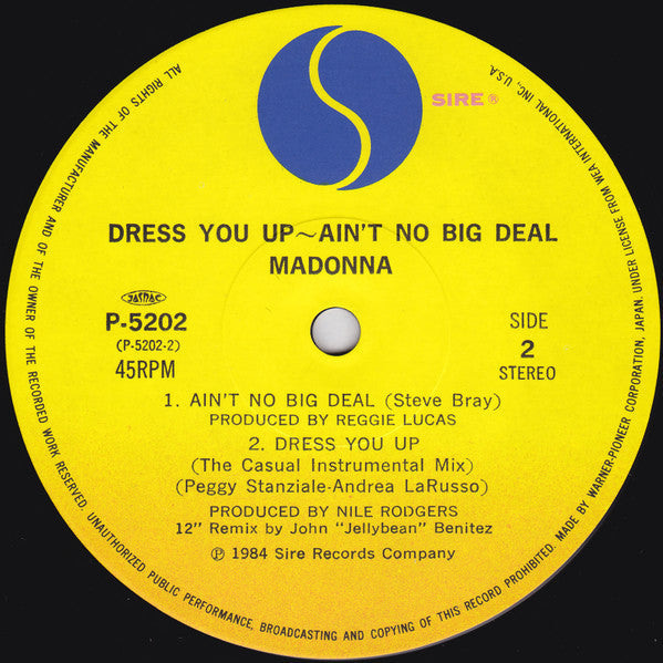 Madonna - Dress You Up ~ Ain't No Big Deal (Vinyl, 12", 45 RPM, Max...