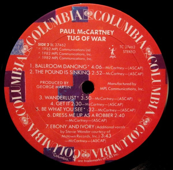 Paul McCartney - Tug Of War (Vinyl, LP, Album) Good Plus (G+) / Good Plus (G+)