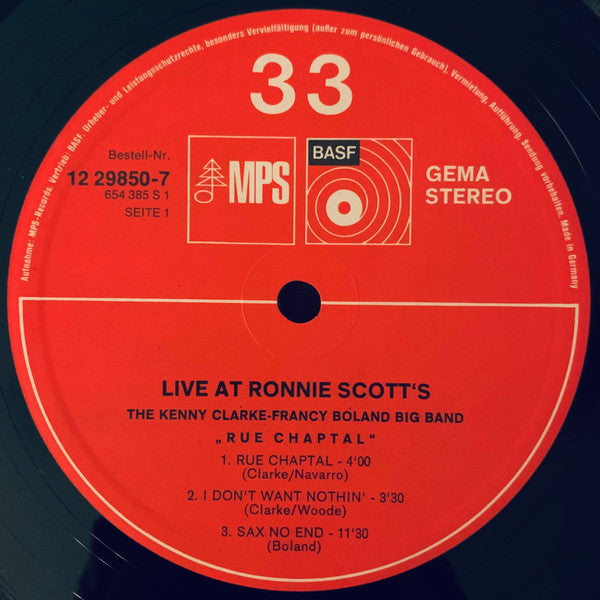 Clarke-Boland Big Band - Live At Ronnie's ; Album 2 ; Rue Chaptal (Vinyl, LP, Album, Stereo) Very Good Plus (VG+) / Good Plus (G+)