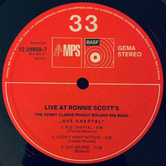 Clarke-Boland Big Band - Live At Ronnie's ; Album 2 ; Rue Chaptal (Vinyl, LP, Album, Stereo) Very Good Plus (VG+) / Good Plus (G+)