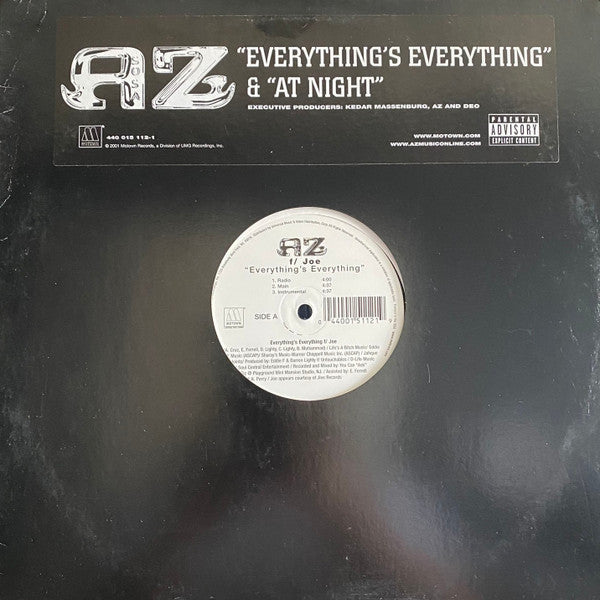 AZ - Everything's Everything (Vinyl, 12", 33 ⅓ RPM) Very Good Plus (VG+) / Very Good (VG)