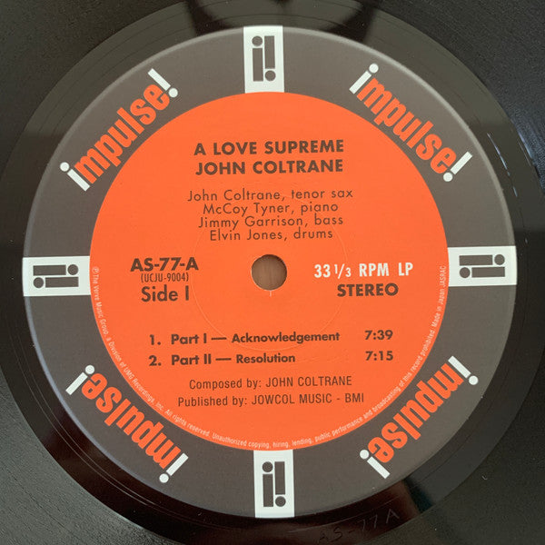John Coltrane - A Love Supreme (Vinyl, LP, Album, Limited Edition, Reissue, Remastered, Stereo) Very Good Plus (VG+) / Very Good Plus (VG+)