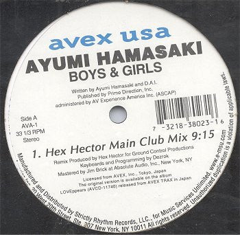 Ayumi Hamasaki - Boys & Girls (Hex Hector Remixes) (Vinyl, 12") Mint (M) / Mint (M)
