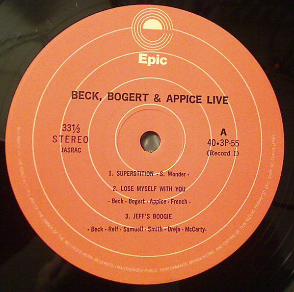 Beck, Bogert & Appice - Beck, Bogert & Appice Live (2xVinyl, LP, Album, Reissue) Very Good Plus (VG+) / Very Good (VG)