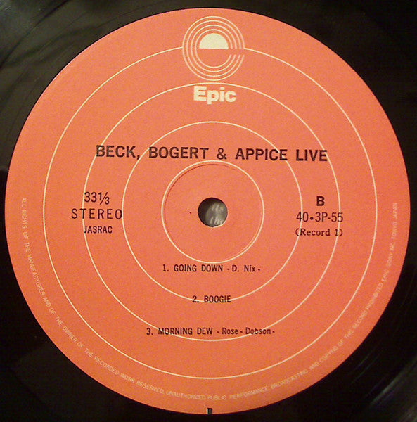 Beck, Bogert & Appice - Beck, Bogert & Appice Live (2xVinyl, LP, Album, Reissue) Very Good Plus (VG+) / Very Good (VG)