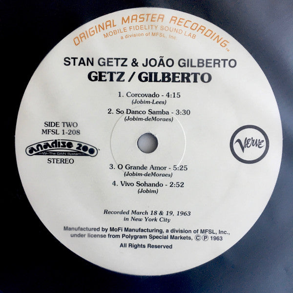 Stan Getz - Getz / Gilberto (Vinyl, LP, Album, Limited Edition, Numbered, Reissue, Remastered, Special Edition, Stereo) Near Mint (NM or M-) / Very Good Plus (VG+)