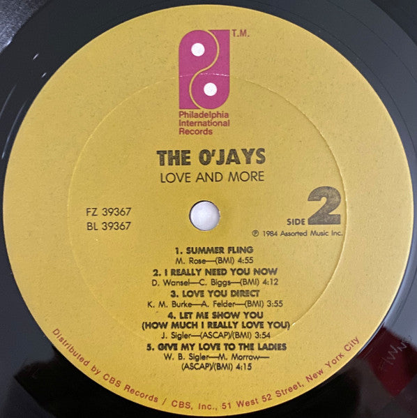 The O'Jays - Love And More (Vinyl, LP, Album, Stereo) Very Good (VG) / Very Good (VG)