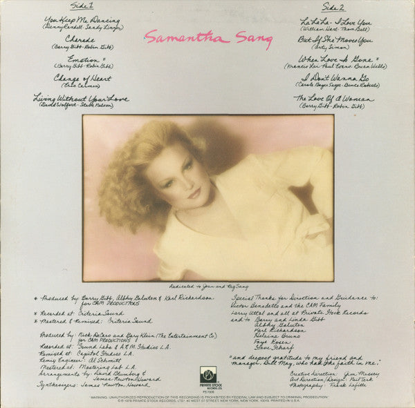 Samantha Sang - Emotion (Vinyl, LP, Album) Good Plus (G+) / Good Plus (G+)