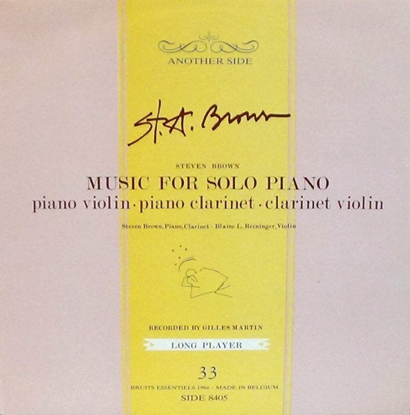 Steven Brown - Music For Solo Piano (Vinyl, LP, Album)