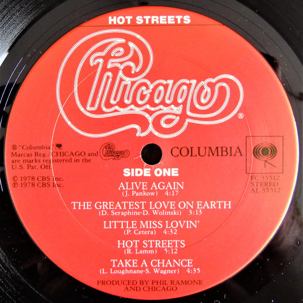 Chicago (2) - Hot Streets (Vinyl, LP, Album, Stereo) Very Good (VG) / Very Good (VG)