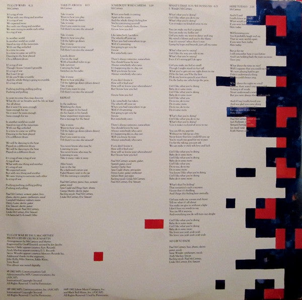 Paul McCartney - Tug Of War (Vinyl, LP, Album) Good Plus (G+) / Good Plus (G+)
