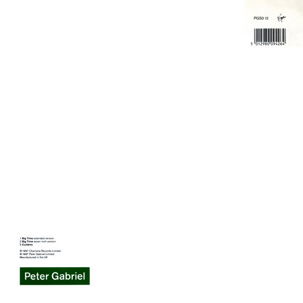 Peter Gabriel - Big Time (Vinyl, 12", 45 RPM, Single, Stereo) Good Plus (G+) / Very Good (VG)