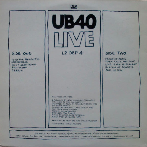 UB40 - Live (Vinyl, LP, Album)