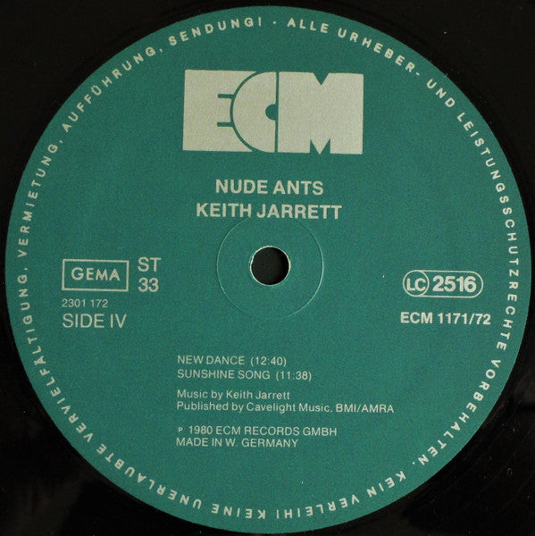 Keith Jarrett - Nude Ants (Live At The Village Vanguard) (2xVinyl, LP, Album) Very Good Plus (VG+) / Very Good Plus (VG+)