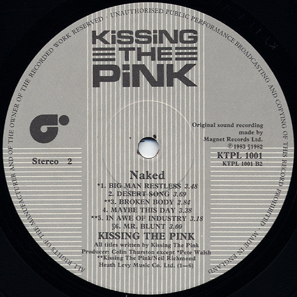 Kissing The Pink - Naked (Vinyl, LP, Album) Very Good Plus (VG+) / Very Good Plus (VG+)