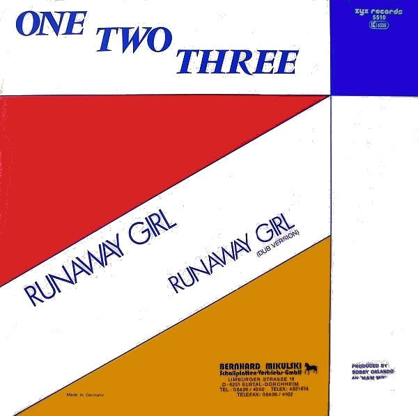One-Two-Three - Runaway Girl (Vinyl, 12", Maxi-Single) Very Good (VG) / Good Plus (G+)