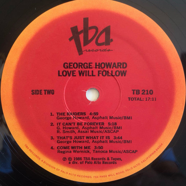 George Howard - Love Will Follow (Vinyl, LP, Album) Good Plus (G+) / Very Good (VG)