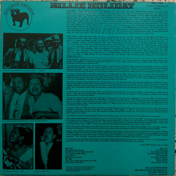 Billie Holiday - Billie's Blues (Vinyl, LP, Compilation) Very Good Plus (VG+) / Very Good Plus (VG+)