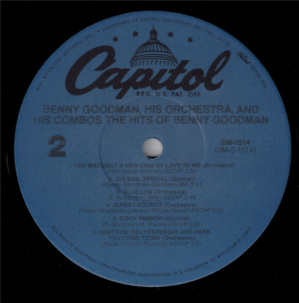 Benny Goodman - The Hits Of Benny Goodman (Vinyl, LP, Compilation) Very Good (VG) / Very Good (VG)