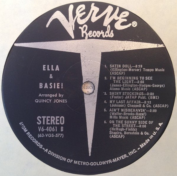 Ella Fitzgerald - Ella And Basie! (Vinyl, LP, Album, Stereo) Good Plus (G+) / Very Good (VG)
