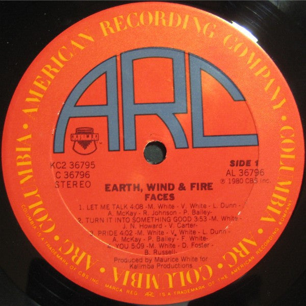 Earth, Wind & Fire - Faces (2xVinyl, LP, Album, Stereo) Good Plus (G+) / Very Good (VG)