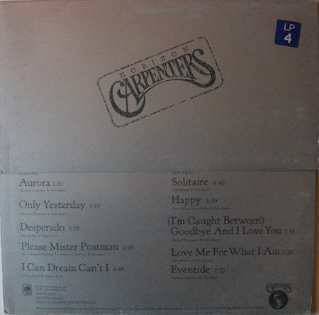 Carpenters - Horizon (Vinyl, LP, Album, Stereo) Very Good (VG) / Very Good (VG)