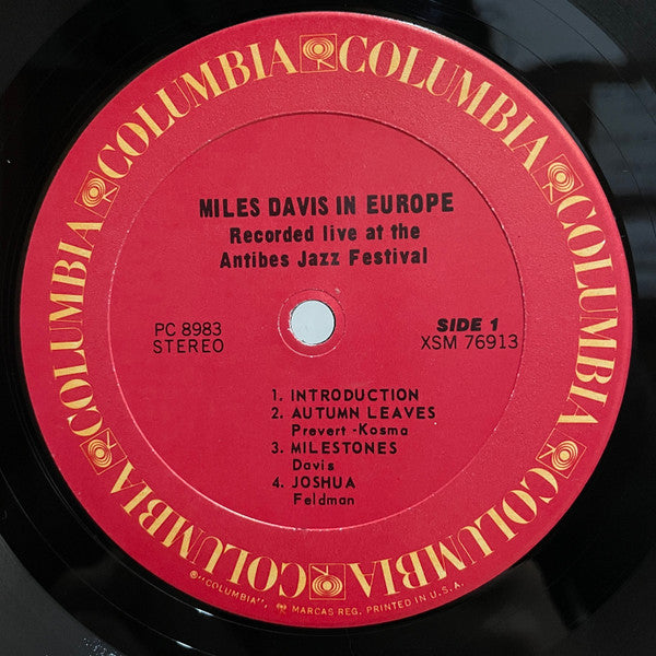 Miles Davis - Miles Davis In Europe (Vinyl, LP, Album, Stereo, Reissue) Very Good Plus (VG+) / Good Plus (G+)