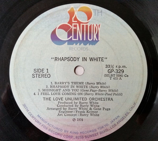 Love Unlimited Orchestra - Rhapsody In White (Vinyl, LP, Album, Ste...