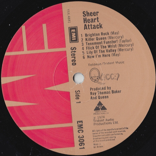 Queen - Sheer Heart Attack (Vinyl, LP, Album, Stereo) Good Plus (G+) / Very Good (VG)