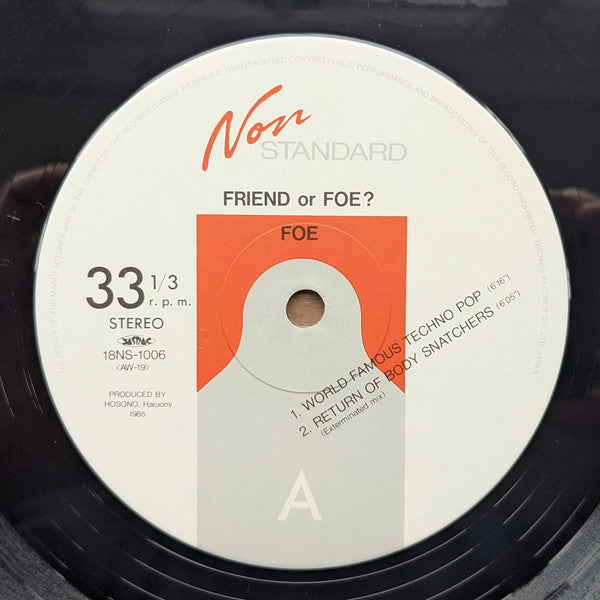 Friends Of Earth - Friend Or Foe? (Vinyl, 12", 33 ⅓ RPM, Stereo) Very Good Plus (VG+) / Very Good Plus (VG+)