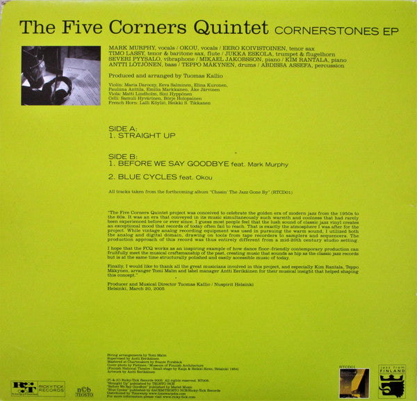 The Five Corners Quintet - Cornerstones EP (Vinyl, 45 RPM, EP, 10", 33 ⅓ RPM) Very Good (VG) / Very Good (VG)