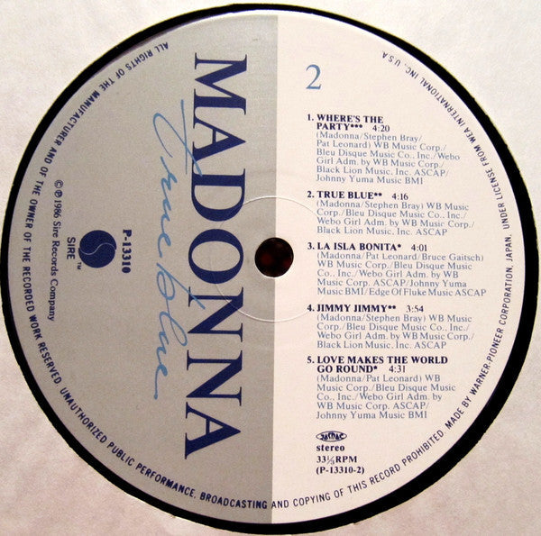 Madonna - True Blue (Vinyl, LP, Album, Stereo) Very Good Plus (VG+) / Very Good Plus (VG+)